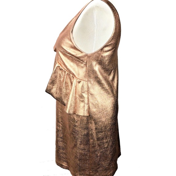 Zara ROSEGOLD METALLIC RUFFLE DRESS - Picture 7 of 8